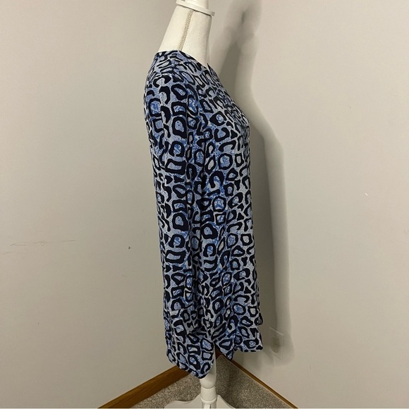 EQUIPMENT Femme Blue Animal Print Silk Dress - Picture 2 of 10